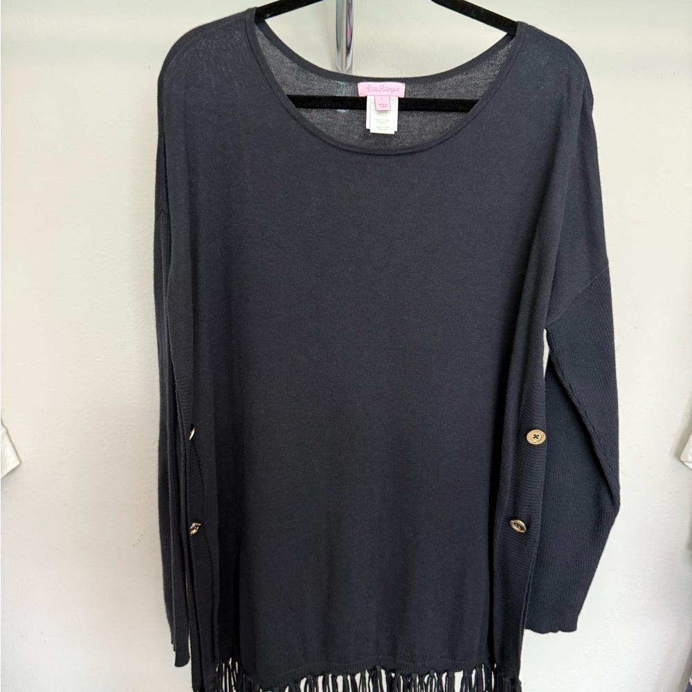 Lilly Pulitzer Ramona Fringe Sweater with Button Detail - Picture 2 of 6